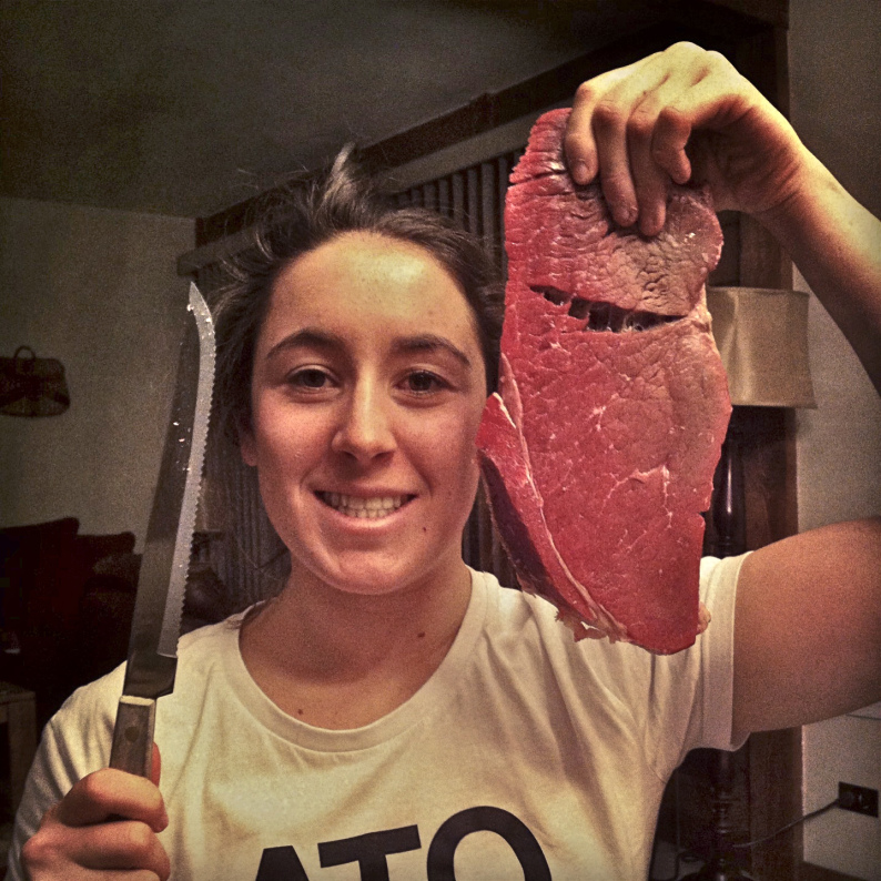 Sofia Goggia with our dinner